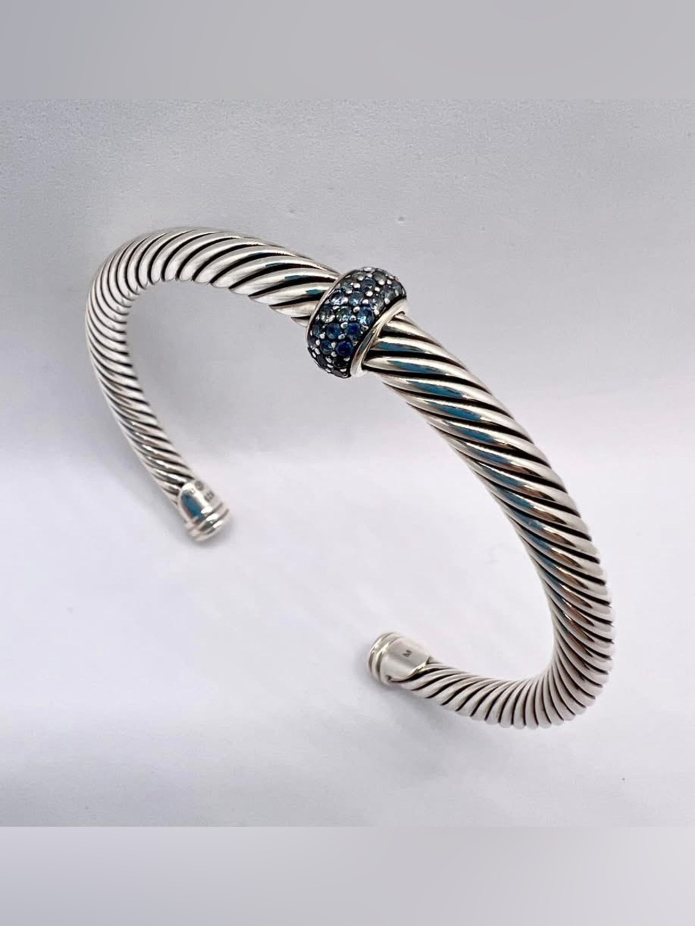 David Yurman Cable Station Bracelet With Sapphire